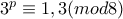 3^p\equiv 1,3 (mod8)