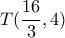 T(\dfrac{16}{3},4)