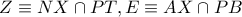 Z \equiv NX \cap PT,E \equiv AX \cap PB