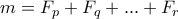 m=F_p+F_q+...+F_r