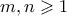 m,n \geqslant 1