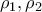\displaystyle{ 
\rho _1 ,\rho _2  
}