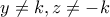 y\ne k, z\ne -k