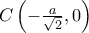C\left(-\tfrac{a}{\sqrt{2}}, 0\right)