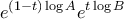 \displaystyle{e^{(1-t)\log A}e^{t \log B}}