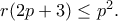 r(2p+3)\leq p^2.
