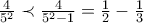 \frac{4}{5^{2}}\prec \frac{4}{5^{2}-1}=\frac{1}{2}-\frac{1}{3}