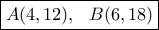 \boxed{ A(4,12), \ \ B(6,18)}