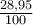 \frac{28,95}{100}