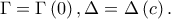 \Gamma  = \Gamma \left( 0 \right),\Delta  = \Delta \left( c \right).