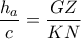 \displaystyle \frac{h_a}{c} = \frac{GZ}{KN}