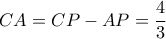 CA = CP - AP = \dfrac{4}{3}