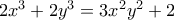 2x^3+2y^3=3x^2y^2+2