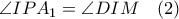 \angle IPA_{1}=\angle DIM\quad (2) \angle IPA_{1}=\angle DIM\quad (2)