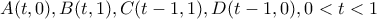 A(t,0), B(t,1), C(t-1, 1), D(t-1, 0), 0<t<1
