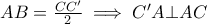 AB=\frac{CC'}{2}\implies C'A \bot AC