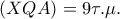 \left ( XQA \right )=9 \tau .\mu .