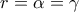r = \alpha = \gamma