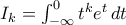 I_k = \int_{-\infty}^0 t^k e^t \, dt