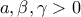 \displaystyle{a, \beta, \gamma>0}