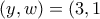 (y,w)=(3,1 (y,w)=(3,1