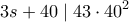 \displaystyle{3s+40\mid 43\cdot 40^2}