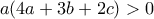 a(4a+3b+2c)>0