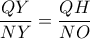 \dfrac{QY}{NY}=\dfrac{QH}{NO}