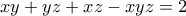 xy+yz+xz-xyz=2