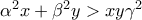 {\alpha ^2}x + {\beta ^2}y > xy{\gamma ^2}