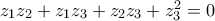 z_1z_2+z_1z_3+z_2z_3+z_3^2=0