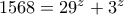 1568=29^z+3^z