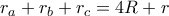 r_{a}+r_{b}+r_{c}=4R+r