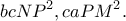 \displaystyle{bcNP^2,caPM^2.}