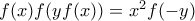 f(x)f(yf(x))=x^2f(-y)