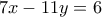 7x-11y=6