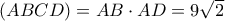 \left ( ABCD \right )=AB\cdot AD=9\sqrt{2}