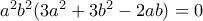 a^2b^2(3a^2+3b^2-2ab)=0