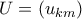 U = (u_{km})