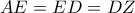 AE = ED = DZ