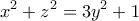 \displaystyle{x^2+z^2=3y^2+1}