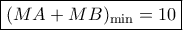 \boxed{{(MA + MB)_{\min }} = 10}