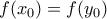 f(x_0)=f(y_0)