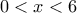 0<x<6