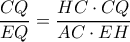 \dfrac{CQ}{EQ}=\dfrac{HC\cdot CQ}{AC\cdot EH}