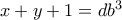 x+y+1=db^3
