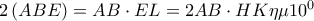 2\left ( ABE \right )=AB\cdot EL=2AB\cdot HK\eta \mu 10^{0}