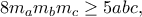 \displaystyle{8m_{a}m_{b}m_{c}\geq 5abc,}