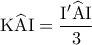 {\rm K}\widehat {\rm A}{\rm I} = \dfrac{{{\rm I}'\widehat {\rm A}{\rm I}}}{3}