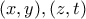 (x, y), (z, t)